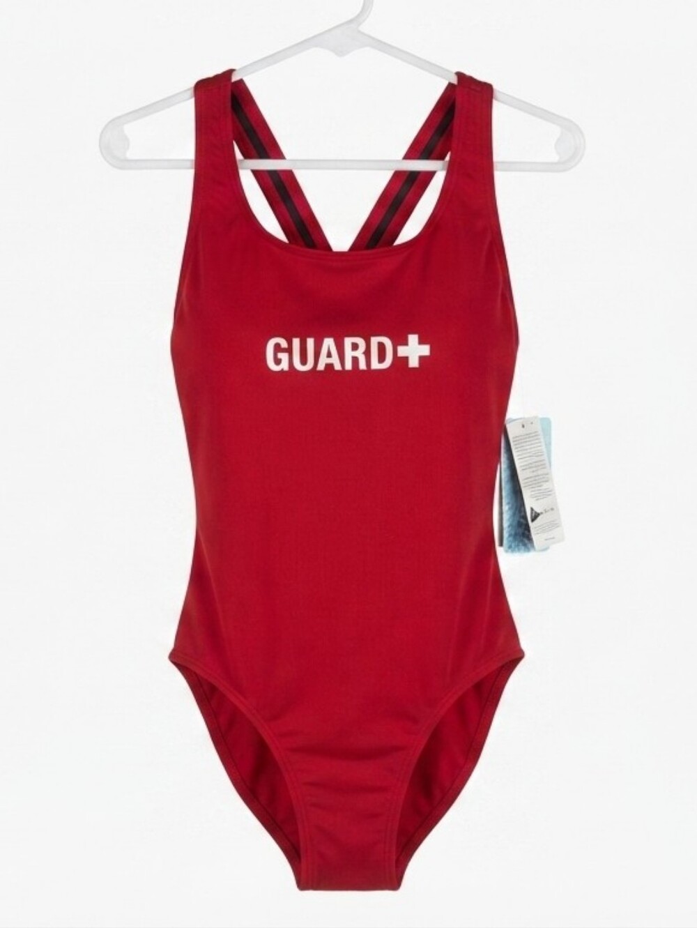 NWT Sporti Guard Solid Wide Strap One-Piece Swimsuit Red Size 30